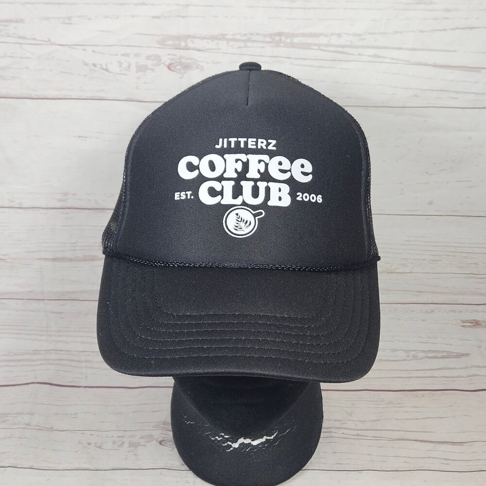 OTTO Hat Trucker Baseball Cap Men's One Size Snapback Black Jitterz Coffee Club